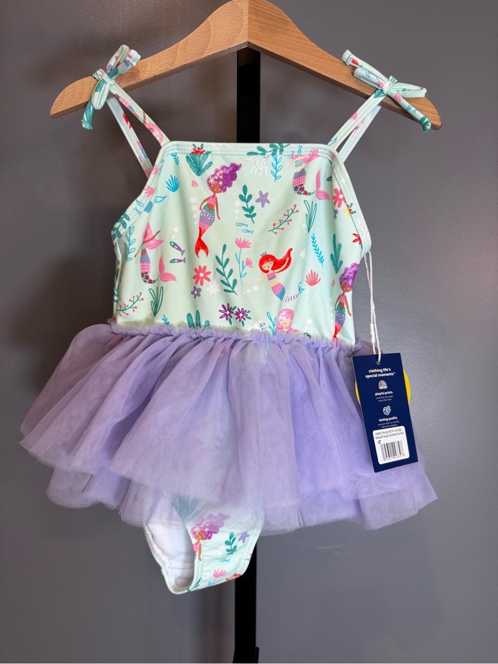 RuffleButts Mermaid Princess Tulle Skirted One Piece Swimsuit 4T NWT UPF 50+